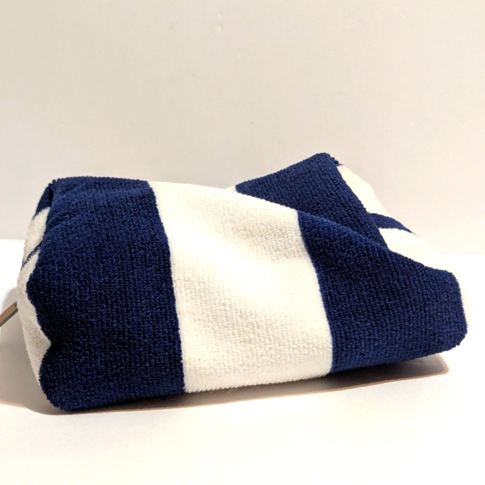Lancôme Navy and White Striped Make-up Travel Terry Cloth Pouch - Picture 7 of 8